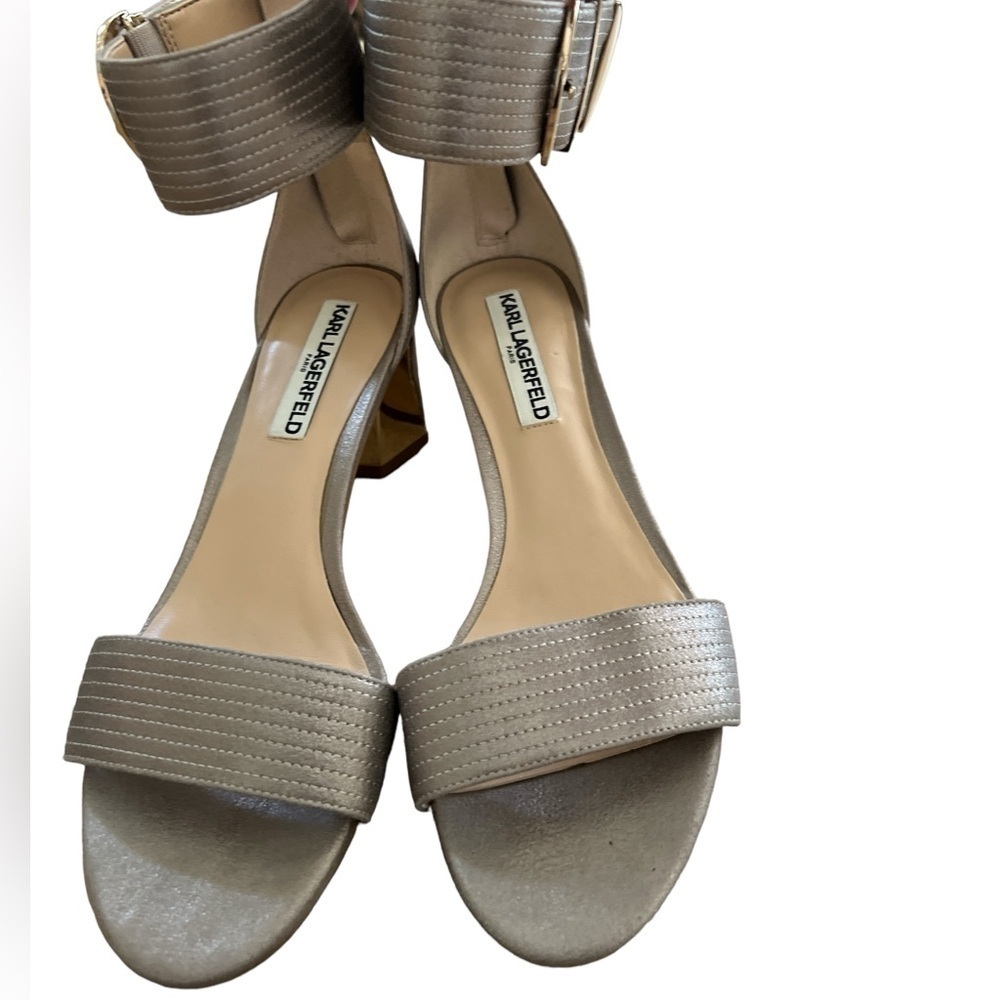 Karl Lagerfeld Haila Gold Metallic Sandals